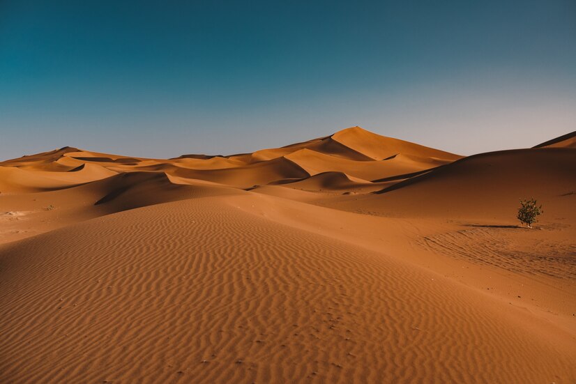 sand dunes of Sahara desert in morocco